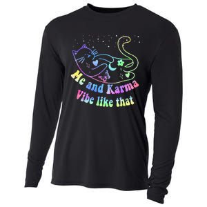 Me And Karma Vibe Like That Lazy Cat Lover Design Cooling Performance Long Sleeve Crew