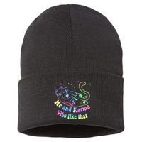 Me And Karma Vibe Like That Lazy Cat Lover Design Sustainable Knit Beanie