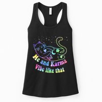 Me And Karma Vibe Like That Lazy Cat Lover Design Womens Tank Top