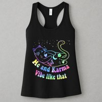 Me And Karma Vibe Like That Lazy Cat Lover Design Womens Tank Top