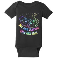 Me And Karma Vibe Like That Lazy Cat Lover Design Baby Bodysuit