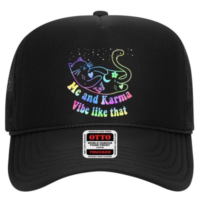 Me And Karma Vibe Like That Lazy Cat Lover Design Trucker Hat