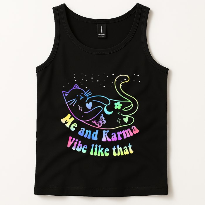 Me And Karma Vibe Like That Lazy Cat Lover Design Tank Top