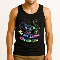 Me And Karma Vibe Like That Lazy Cat Lover Design Tank Top