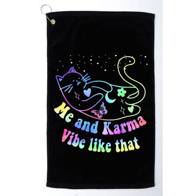 Me And Karma Vibe Like That Lazy Cat Lover Design Golf Towel
