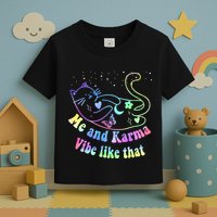 Me And Karma Vibe Like That Lazy Cat Lover Design Toddler T-Shirt