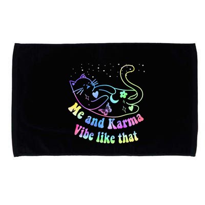 Me And Karma Vibe Like That Lazy Cat Lover Design Microfiber Hand Towel