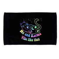 Me And Karma Vibe Like That Lazy Cat Lover Design Microfiber Hand Towel