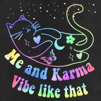 Me And Karma Vibe Like That Lazy Cat Lover Design Microfiber Hand Towel
