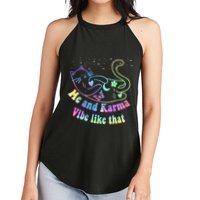 Me And Karma Vibe Like That Lazy Cat Lover Design Women's Perfect Tri Rocker Tank