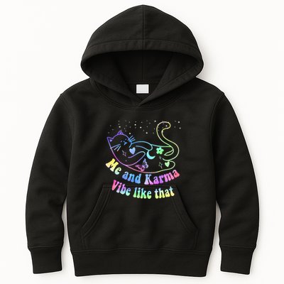 Me And Karma Vibe Like That Lazy Cat Lover Design Kids Hoodie