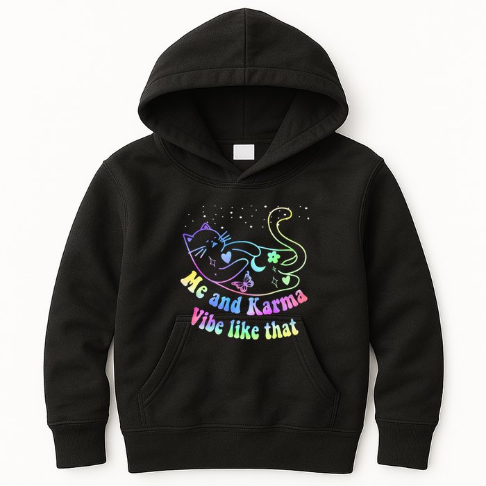 Me And Karma Vibe Like That Lazy Cat Lover Design Kids Hoodie