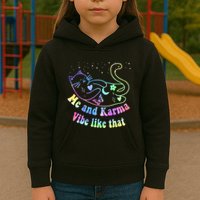 Me And Karma Vibe Like That Lazy Cat Lover Design Kids Hoodie