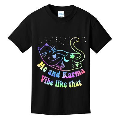 Me And Karma Vibe Like That Lazy Cat Lover Design Kids T-Shirt
