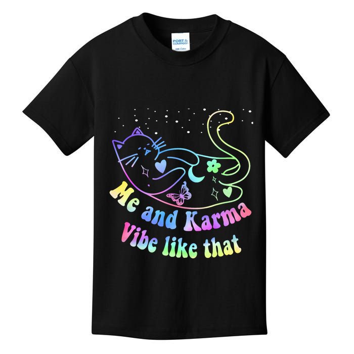Me And Karma Vibe Like That Lazy Cat Lover Design Kids T-Shirt