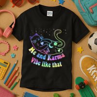 Me And Karma Vibe Like That Lazy Cat Lover Design Kids T-Shirt