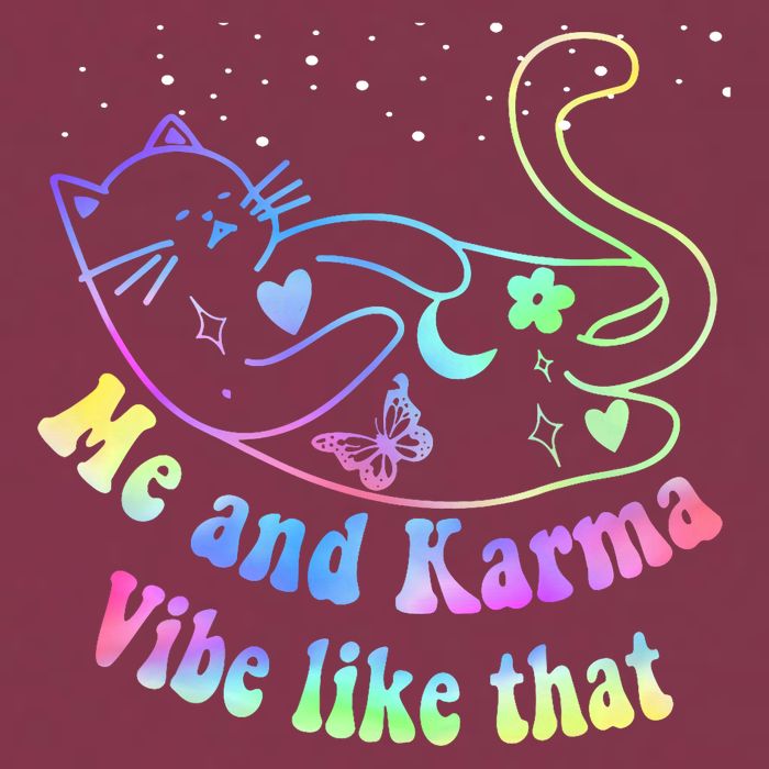 Me And Karma Vibe Like That Lazy Cat Lover Design 16oz Travel Tumbler