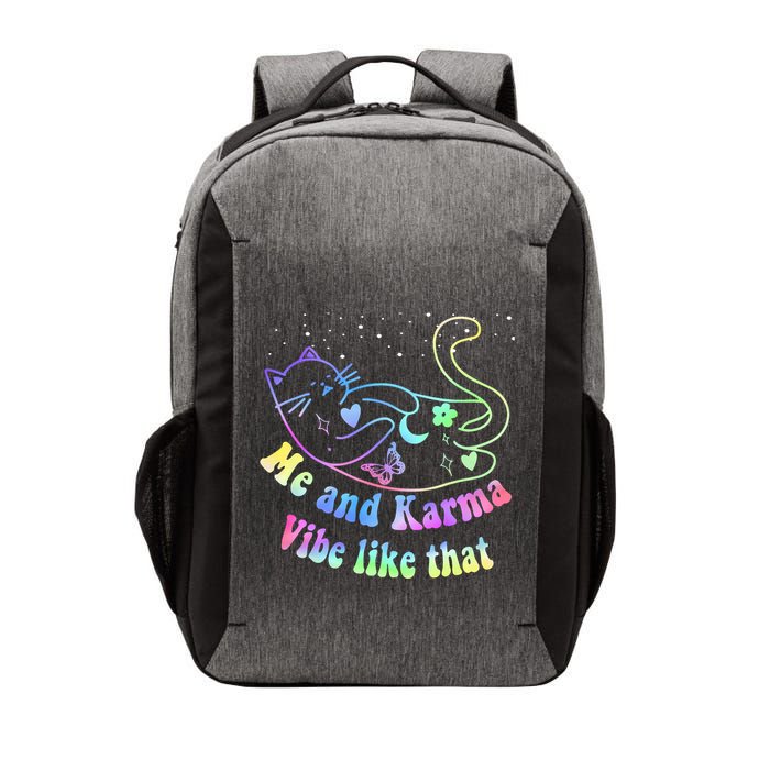Me And Karma Vibe Like That Lazy Cat Lover Design Vector Backpack