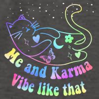 Me And Karma Vibe Like That Lazy Cat Lover Design Vector Backpack