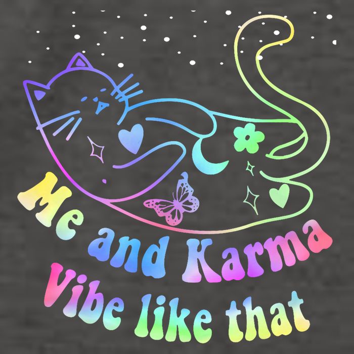 Me And Karma Vibe Like That Lazy Cat Lover Design Vector Backpack
