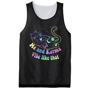 Me And Karma Vibe Like That Lazy Cat Lover Design Mesh Reversible Basketball Jersey Tank