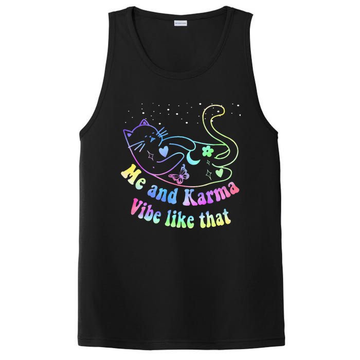 Me And Karma Vibe Like That Lazy Cat Lover Design PosiCharge Competitor Tank