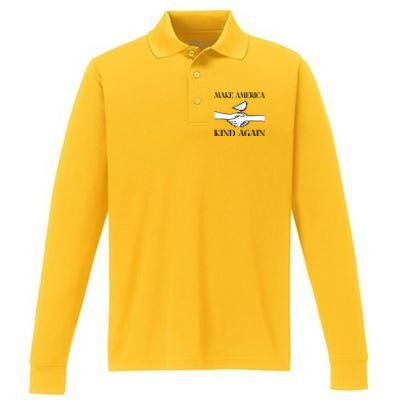 Make America Kind Again Performance Long Sleeve Polo