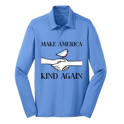 Make America Kind Again Silk Touch Performance Long Sleeve Polo