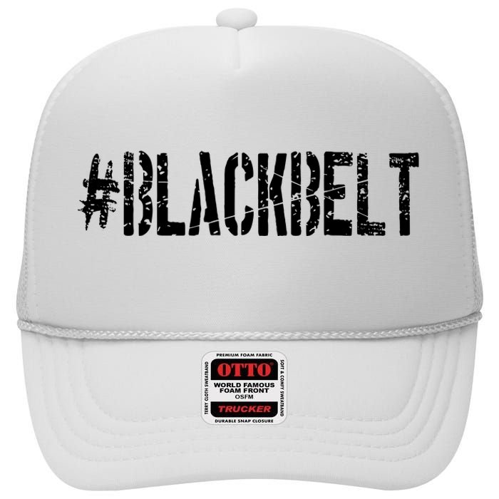 Martial Arts Karate Black Belt High Crown Mesh Back Trucker Hat