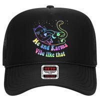 Me And Karma Vibe Like That Lazy Cat Lover Design High Crown Mesh Back Trucker Hat