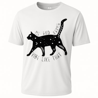 Me And Karma Vibe Like That Cat Lover Cooling Performance Crew T-Shirt
