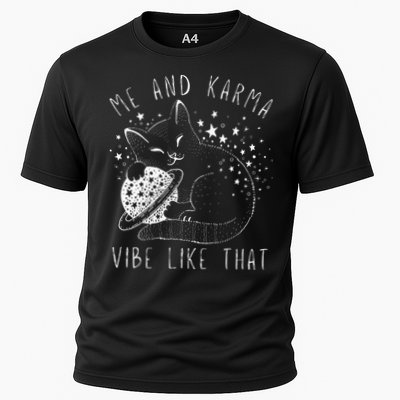 Me And Karma Vibe Like That Cat Lover Cooling Performance Crew T-Shirt