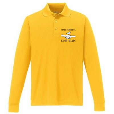 Make America Kind Again Performance Long Sleeve Polo