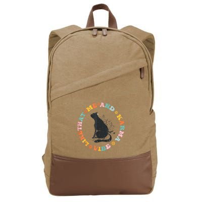Me An Karma Vibe Like That Funny Cat Lover Cotton Canvas Backpack