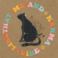 Me An Karma Vibe Like That Funny Cat Lover Cotton Canvas Backpack