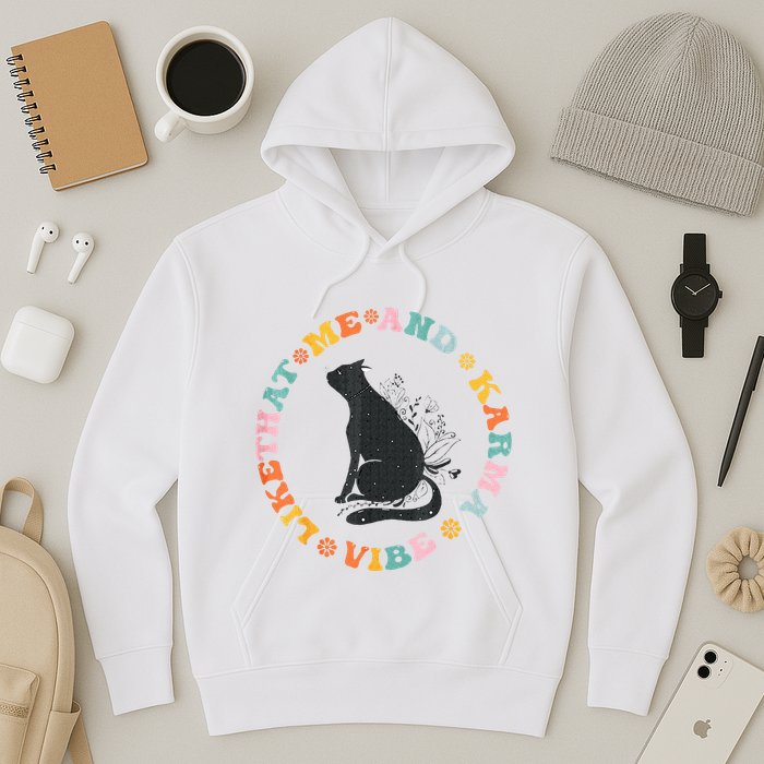 Me An Karma Vibe Like That Funny Cat Lover Hoodie