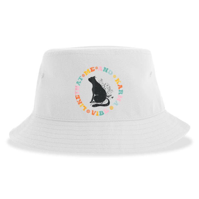 Me An Karma Vibe Like That Funny Cat Lover Sustainable Bucket Hat