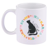 Me An Karma Vibe Like That Funny Cat Lover 11oz C Handle Ceramic Mug