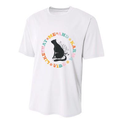 Me An Karma Vibe Like That Funny Cat Lover Youth Performance Sprint T-Shirt