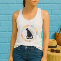 Me An Karma Vibe Like That Funny Cat Lover Womens Tank Top