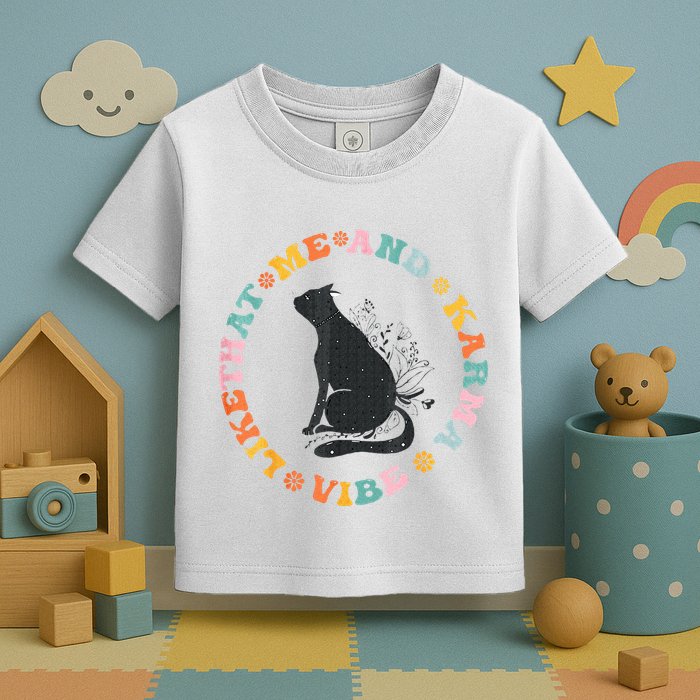 Me An Karma Vibe Like That Funny Cat Lover Toddler T-Shirt