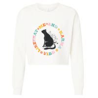 Me An Karma Vibe Like That Funny Cat Lover Cropped Pullover Crew