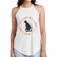 Me An Karma Vibe Like That Funny Cat Lover Women's Perfect Tri Rocker Tank