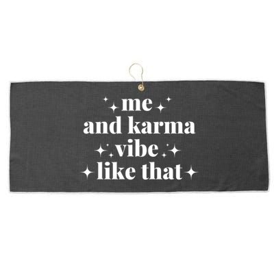 Me And Karma Vibe Like That Large Microfiber Waffle Golf Towel