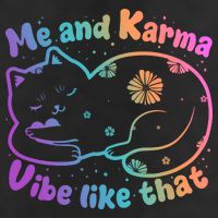 Me And Karma Vibe Like That Karma Kitty Cat 7 Panel Mesh Trucker Snapback Hat