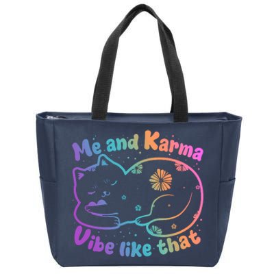 Me And Karma Vibe Like That Karma Kitty Cat Zip Tote Bag