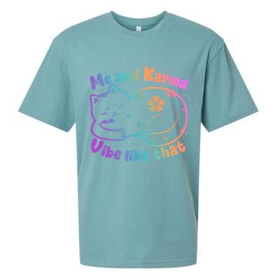 Me And Karma Vibe Like That Karma Kitty Cat Sueded Cloud Jersey T-Shirt