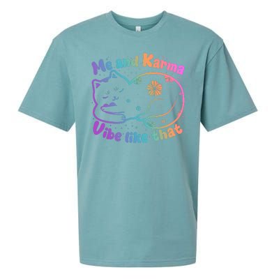 Me And Karma Vibe Like That Karma Kitty Cat Sueded Cloud Jersey T-Shirt