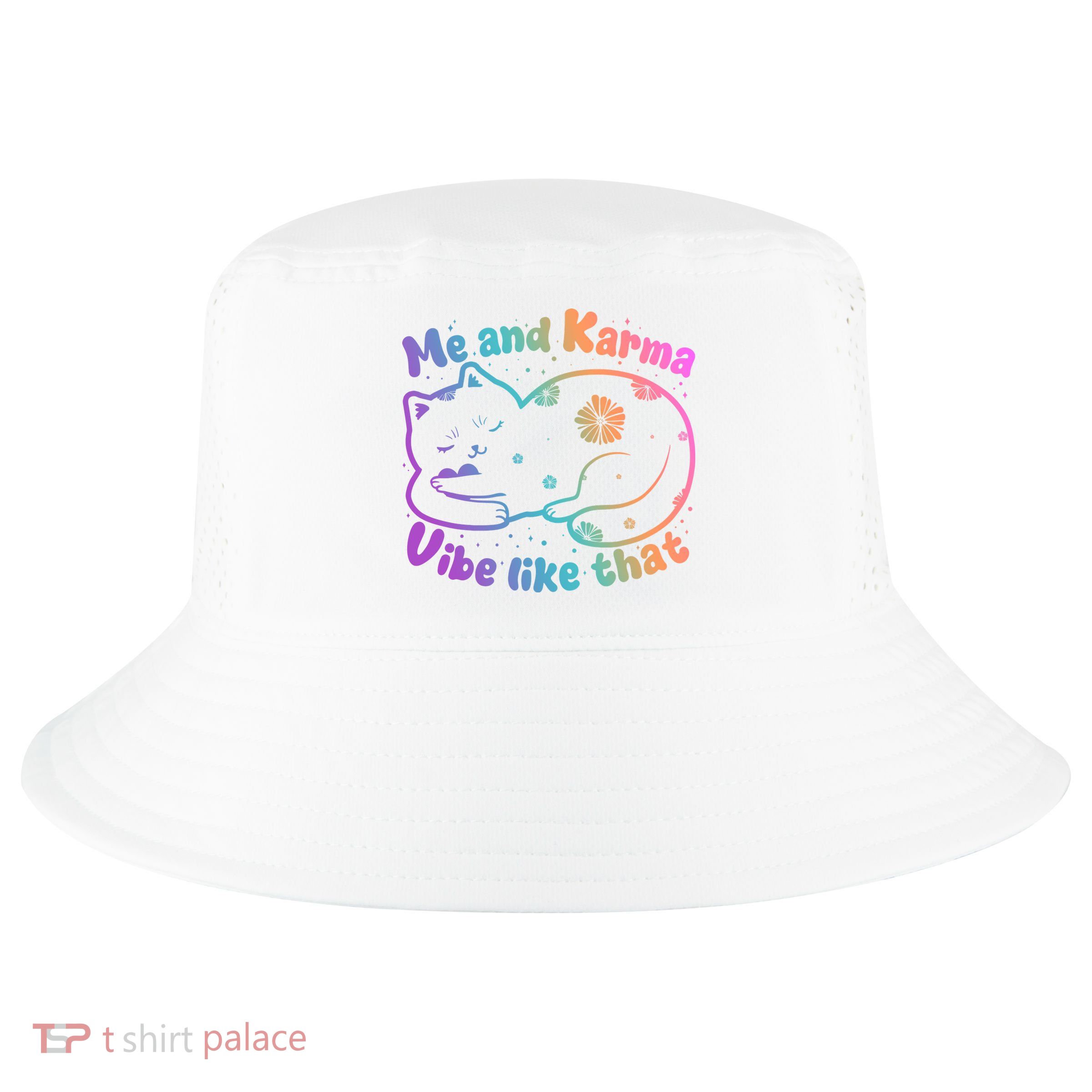 Me And Karma Vibe Like That Karma Kitty Cat Cool Comfort Performance Bucket Hat
