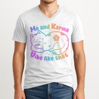 Me And Karma Vibe Like That Karma Kitty Cat V-Neck T-Shirt